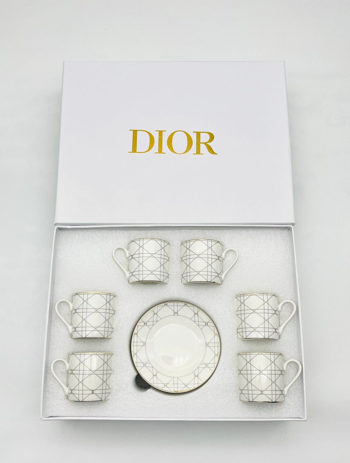 Turkish coffee set of six white cups - Dior Turkish Coffee Cups | Aleppo Gift UAE